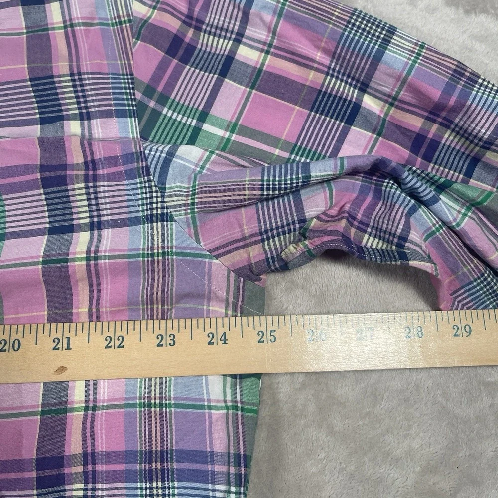 Ralph Lauren Custom Fit Plaid Button Down Shirt Mens‎ XL Pink Blue